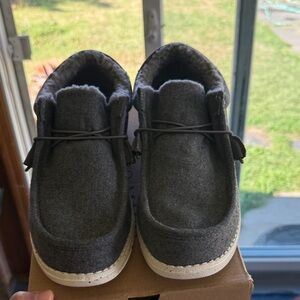 Men's Gray Loafers with Cozy Lining